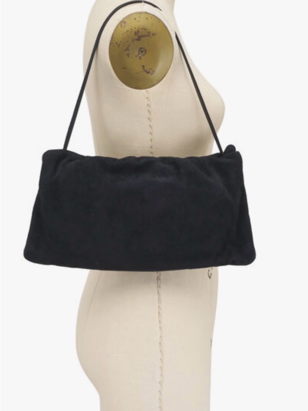 The Row XL Bourse Blue Navy Suede Shoulder Bag